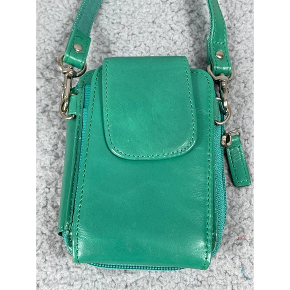 WalletBe Wallet Green Leather Accordion Zip Around - Picture 8 of 10